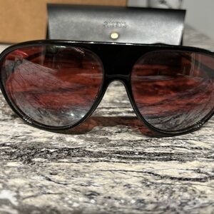 ABC Black and Red Aviator Sunglasses